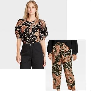 Who What Wear Wanderlust Paisley Top & Jogger matching set